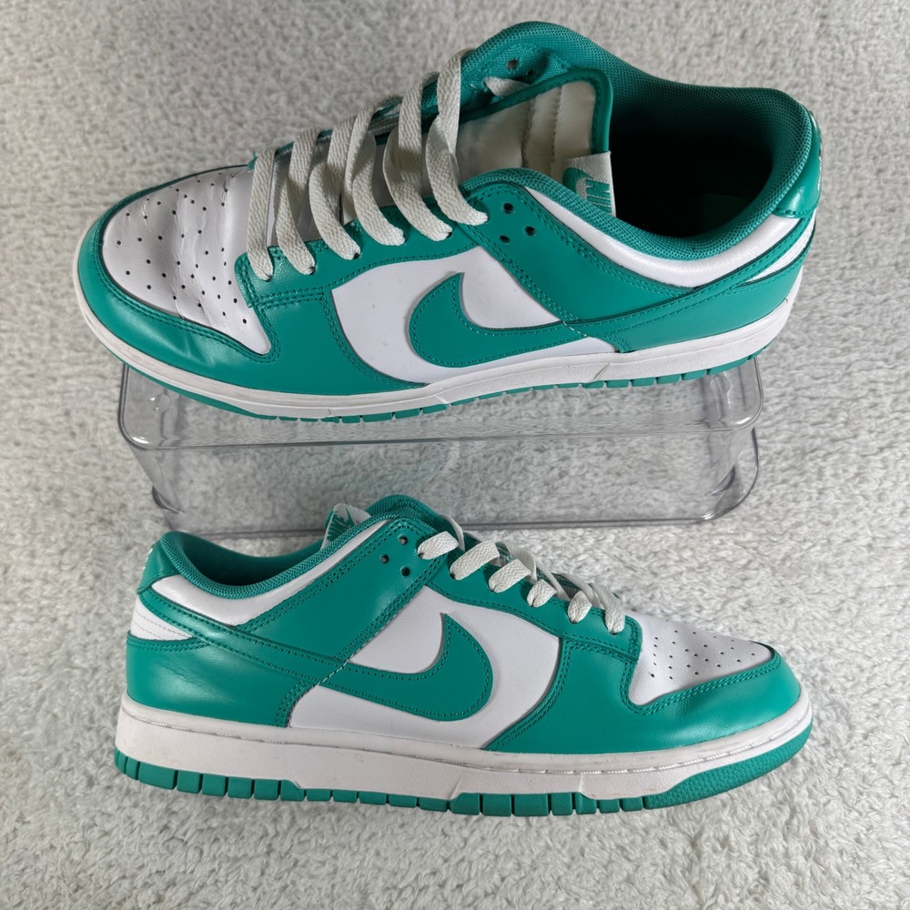 Nike Dunk Low Shoes Mens Size 9‎ Green White Clear Jade Sneakers Shoes Clean